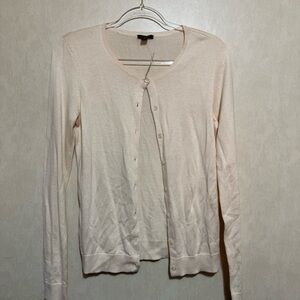 NWT Ann Taylor Cream Silk Cotton Cashmere Thin Knit Cardigan